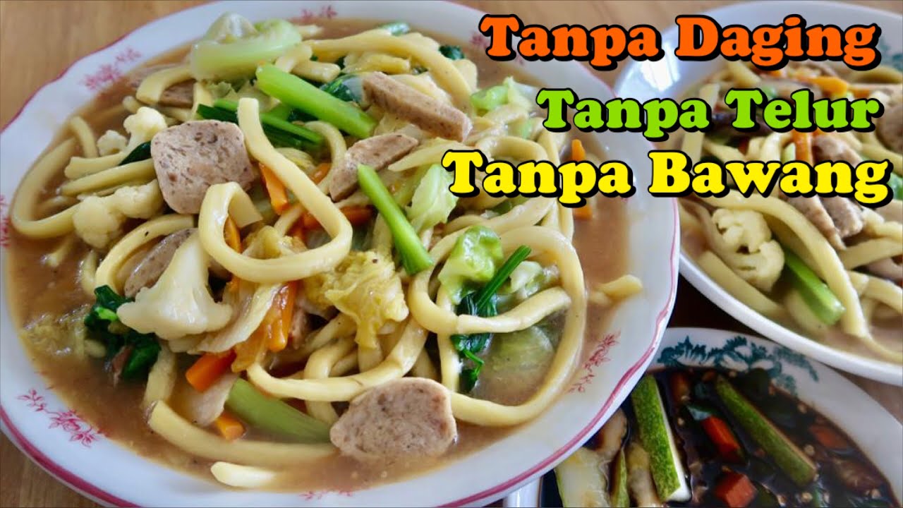 Cara Membuat Lo Mie Vegetarian Yang Enak/ Resep Lomie Tanpa Daging Tanpa Bawang Tanpa Telur