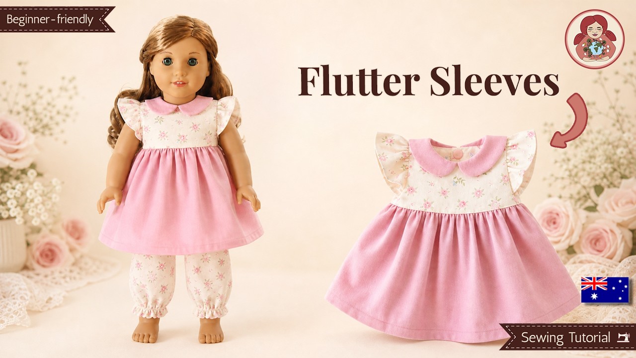 DIY | How to make a dress with flutter sleeves for your American Girl doll