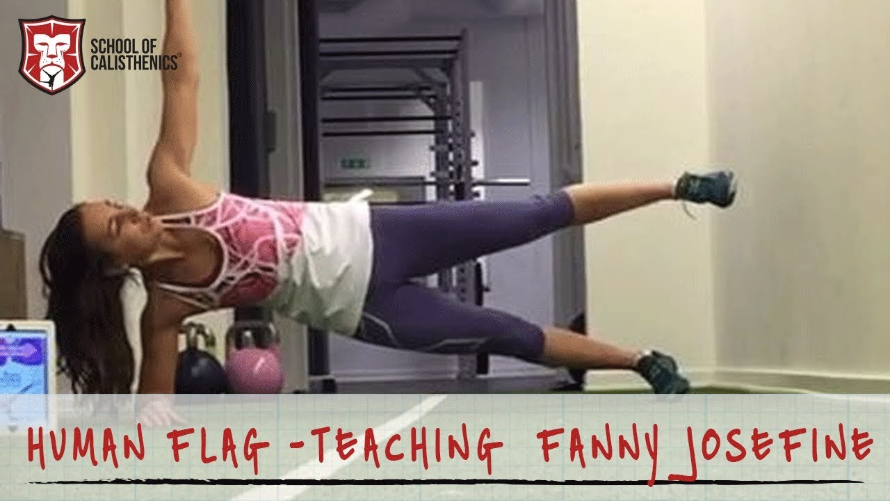 TEACHING FANNY JOSEFINE TO HUMAN FLAG! | School of Calisthenics