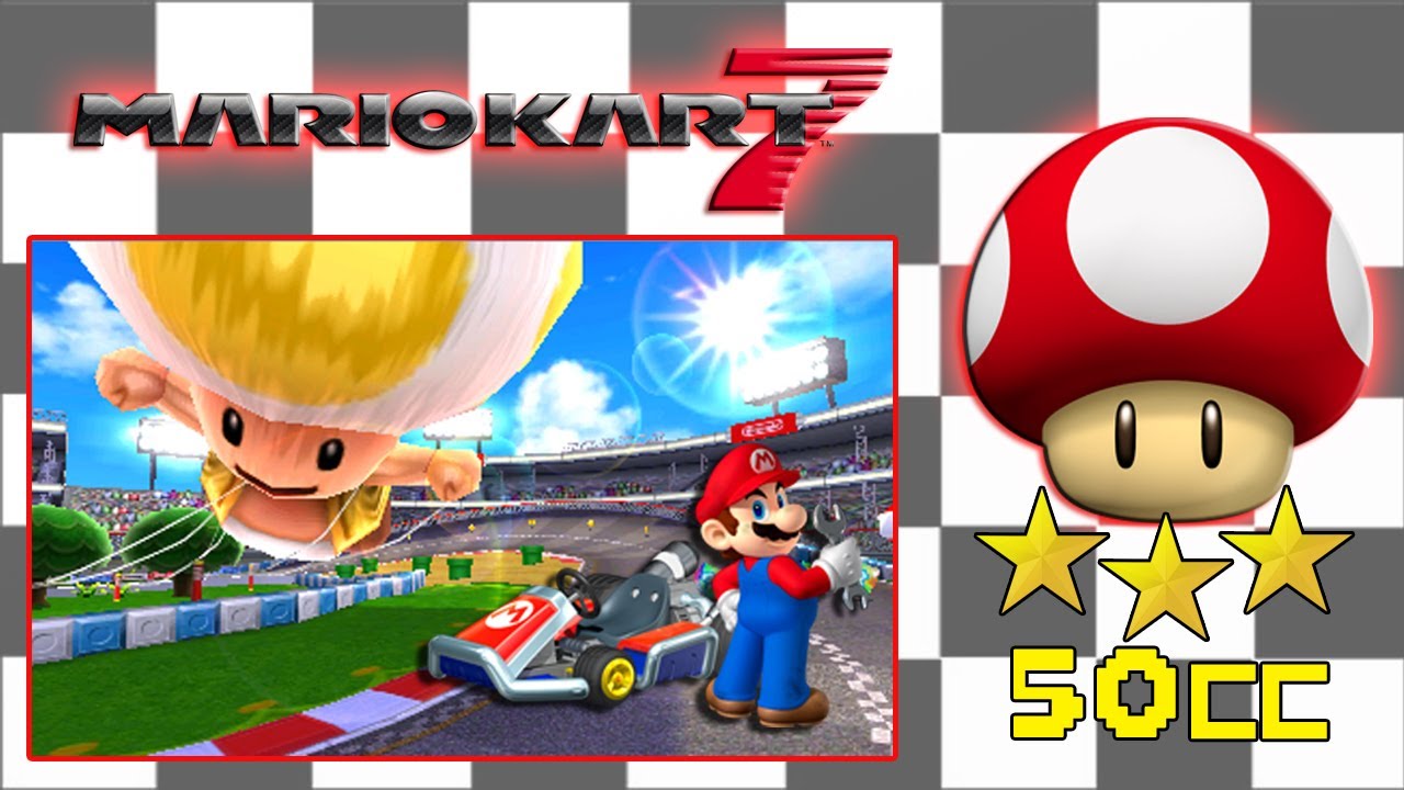 Mario Kart 7 (Mushroom Cup 50cc | 3 Star Rank)