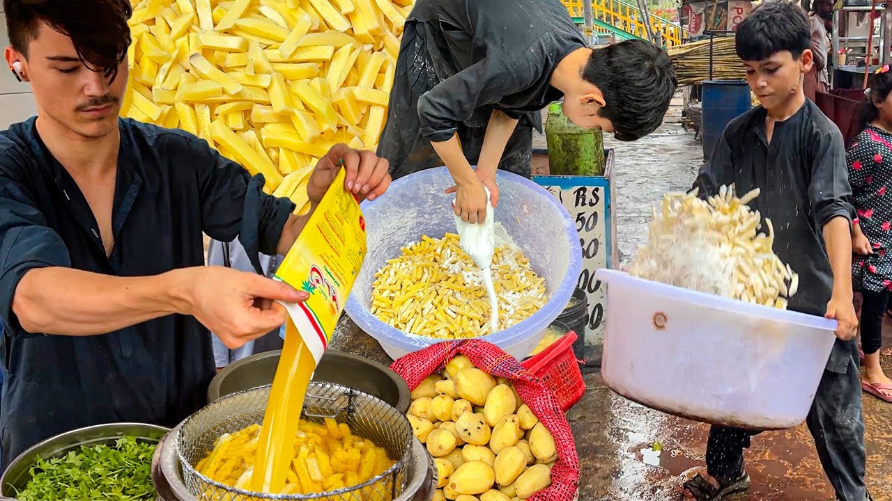 CHILDHOOD ON THE STREET 🍟 Hardworking Afghani Kids Selling Crispy French Fries