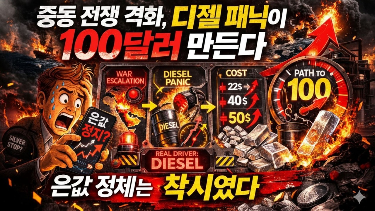 중동 전쟁 격화, 은값은 왜 멈췄나... 디젤 패닉이 만든 100달러 폭등 경로 [종이 은 가격이 무너질 수밖에 없는 이유]