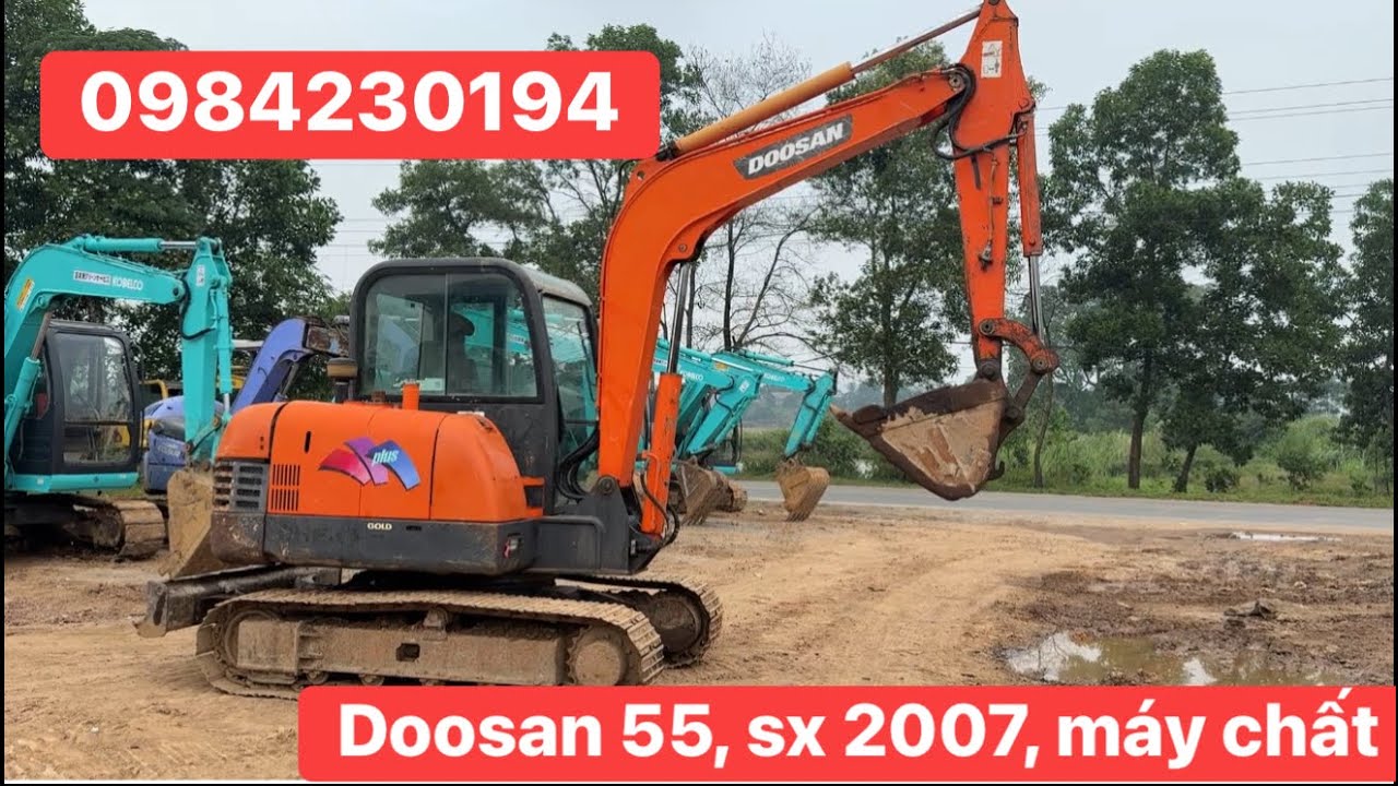 Doosan 55, sản xuất 2007, xem máy Thanh Ba- Phú Thọ: 0984230194