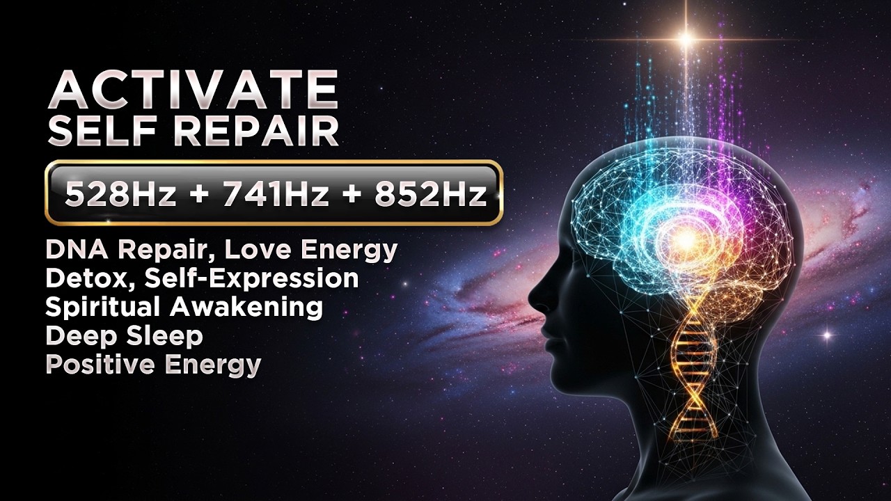 528Hz + 741Hz + 852Hz | The Ultimate Healing Frequency for Deep Sleep, DNA Repair & Positive Energy