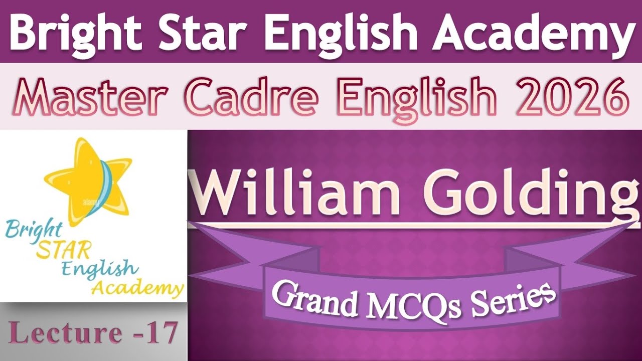 Most ImportantMCQs on William Golding Lecture - 17 #Contemporary Age # Master Cadre English#