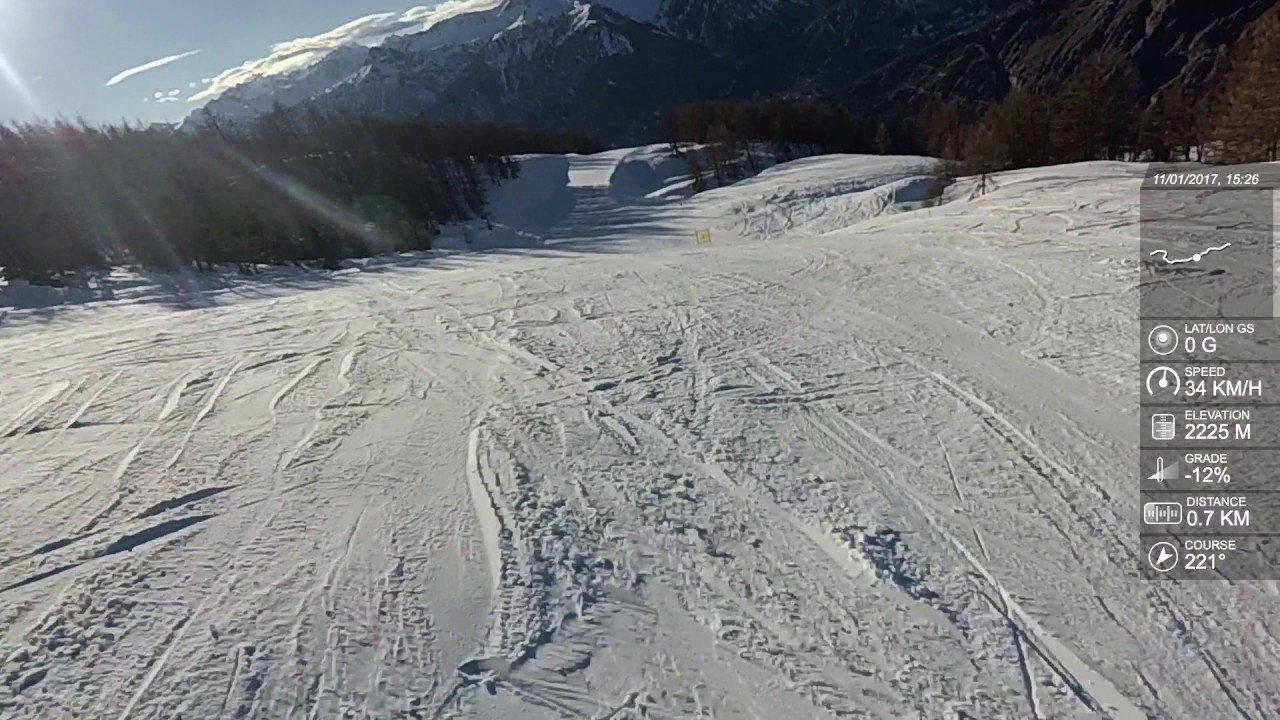 Skiing in Bardonecchia - Jafferau:  red + blue