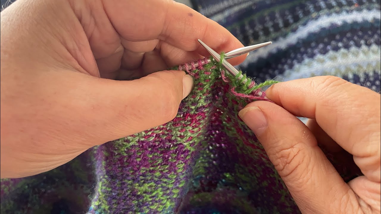 The Knitting man knits Vlog #8 No floats method purl side Carrying colours in Stranded knitting