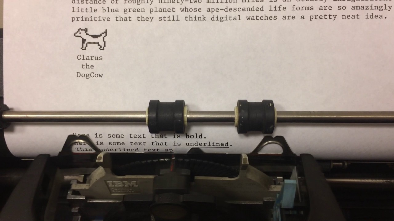 IBM Wheelwriter Hack (updated with faster graphics, bold, and underline)