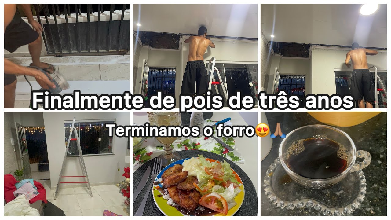 FINALMENTE TERMINAMOS O FORRO DA SALA😍/ almoço simples 