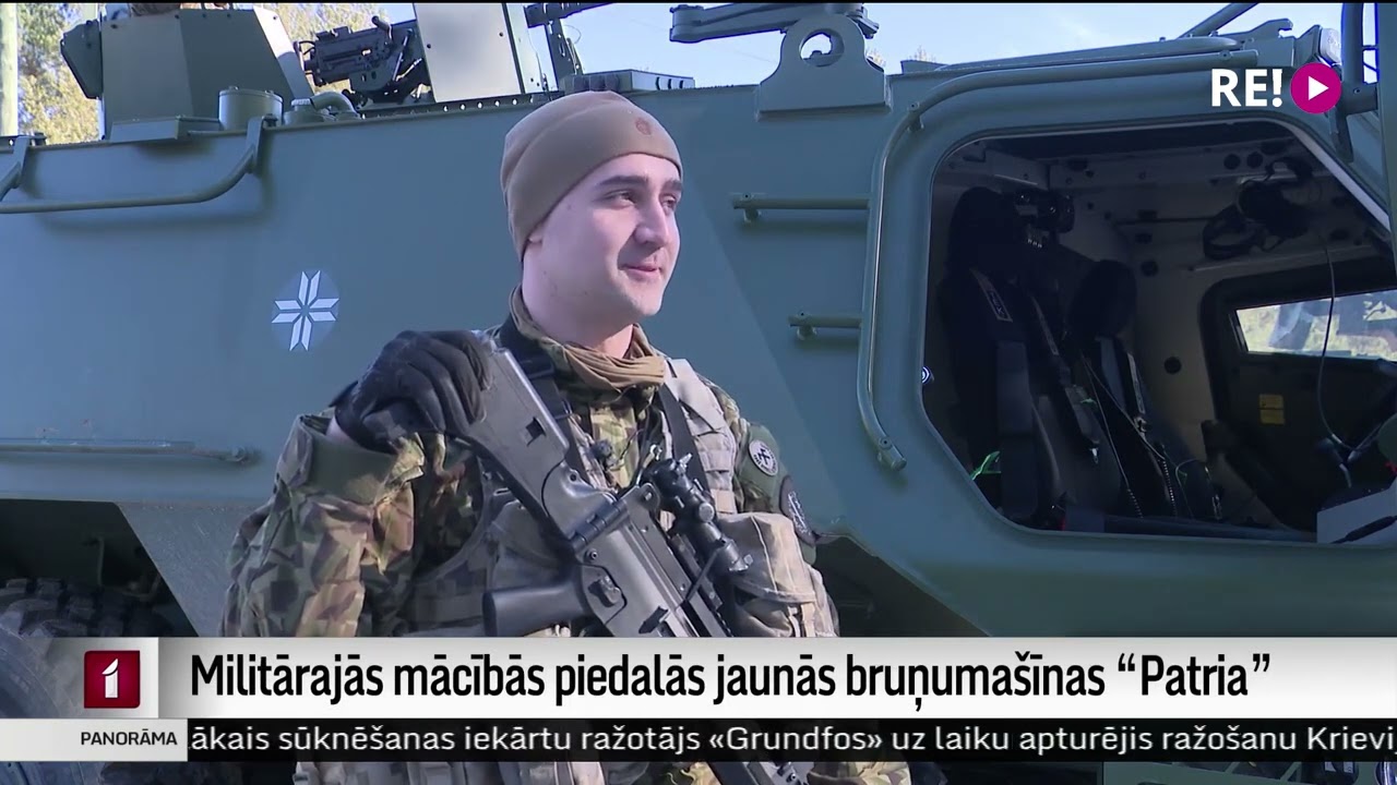 Militārajās mācībās piedalās jaunās bruņumašīnas “Patria”