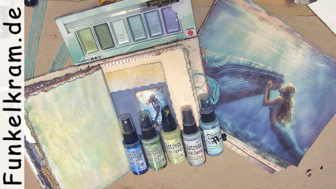 Test: Distress Spray & Action Wasserfarben, Rettung oder Ruin f&uuml;r Atlantis Papiere?