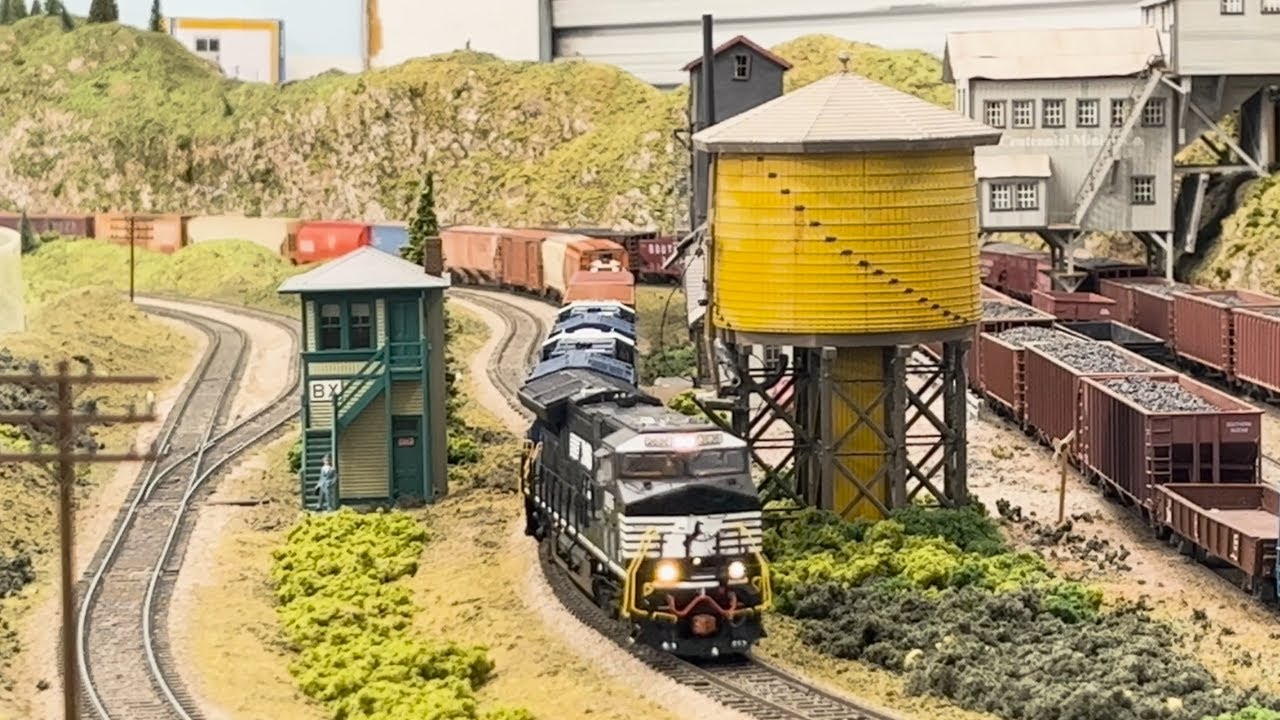 Explore This Realistic Model Railroad Layout! Modern CSX & NS Freight Train Part 1