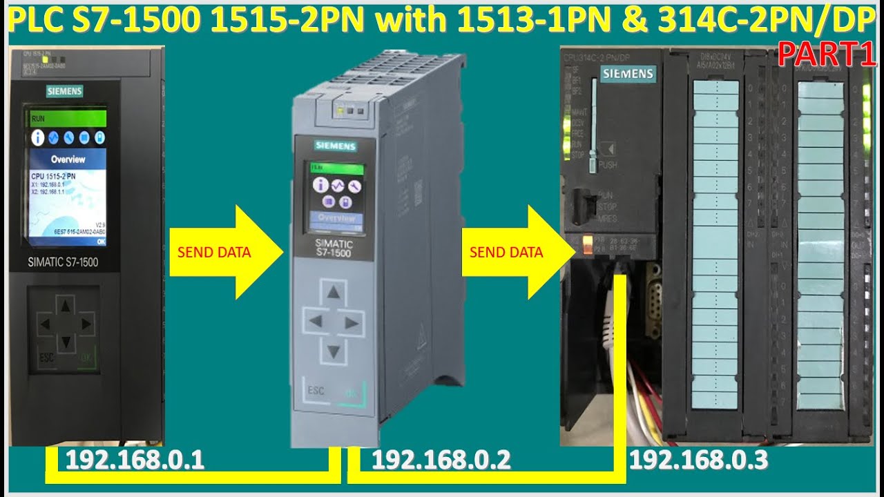 PLC S7-1500 CPU 1515-2PN connect with CPU 1513-1PN and S7-300 CPU 314C-2PN/DP part1