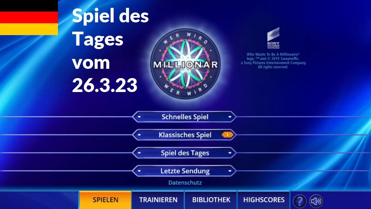 Wer wird Million&auml;r? - Spiel des Tages vom 26. M&auml;rz 2023 | Let's Play | Browser | RTL | Quiz