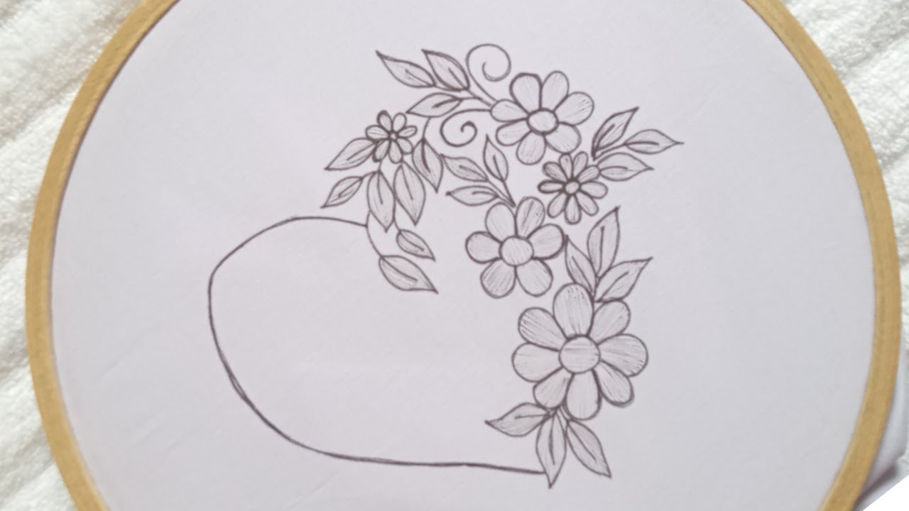 Easy hand embroidery ll Love embroidery design ll Flower heart embroidery stitches