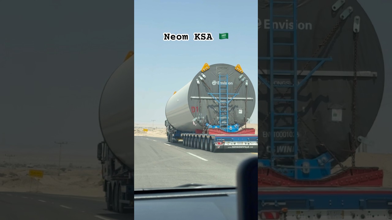 NEOM Saudi Arabia 🇸🇦 transport heavy equipment 🤍 #neomcity #neom #heavy #transport