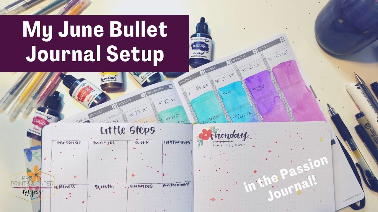 B5 Passion Planner Journal June set up | Bullet Journal Ideas