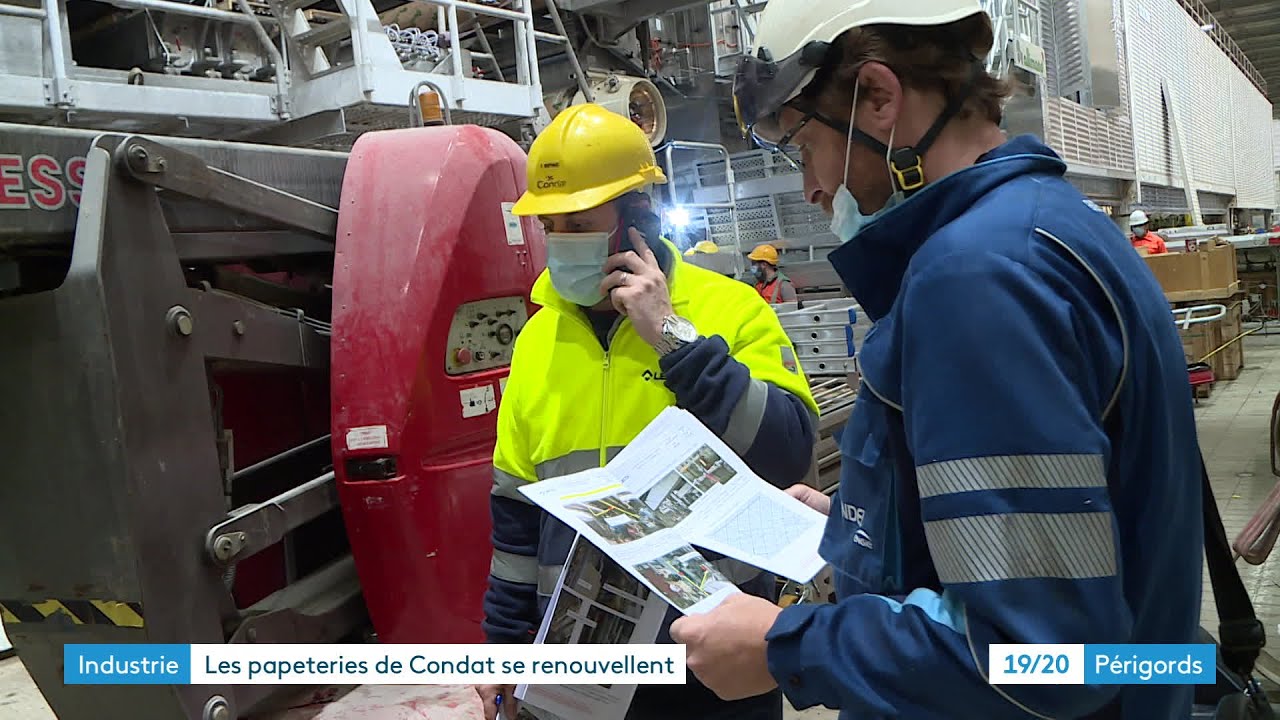 Installation d'une nouvelle ligne de production aux papeteries de Condat