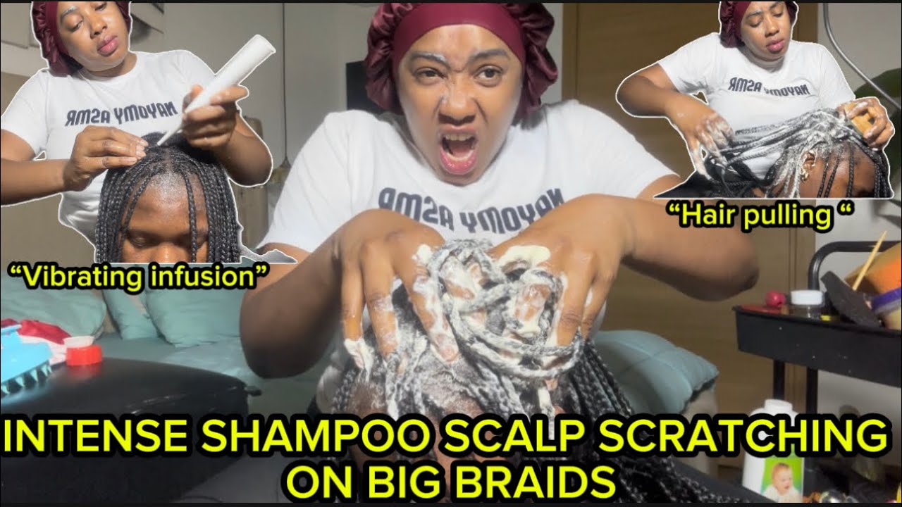 ASMR: FAST & AGGRESSIVE SHAMPOO SCALP SCRATCHING FOR ULTIMATE CLEANING ON DIRTY BIG BRAIDS FT PURITY