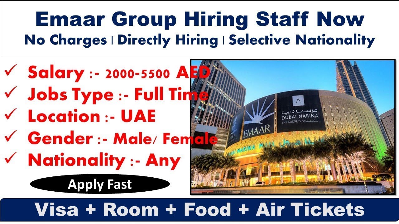 Emaar Group Jobs In Dubai With Visa 2025 | Dubai Mall and Burj Khalifa Jobs In Dubai #dubaijobs