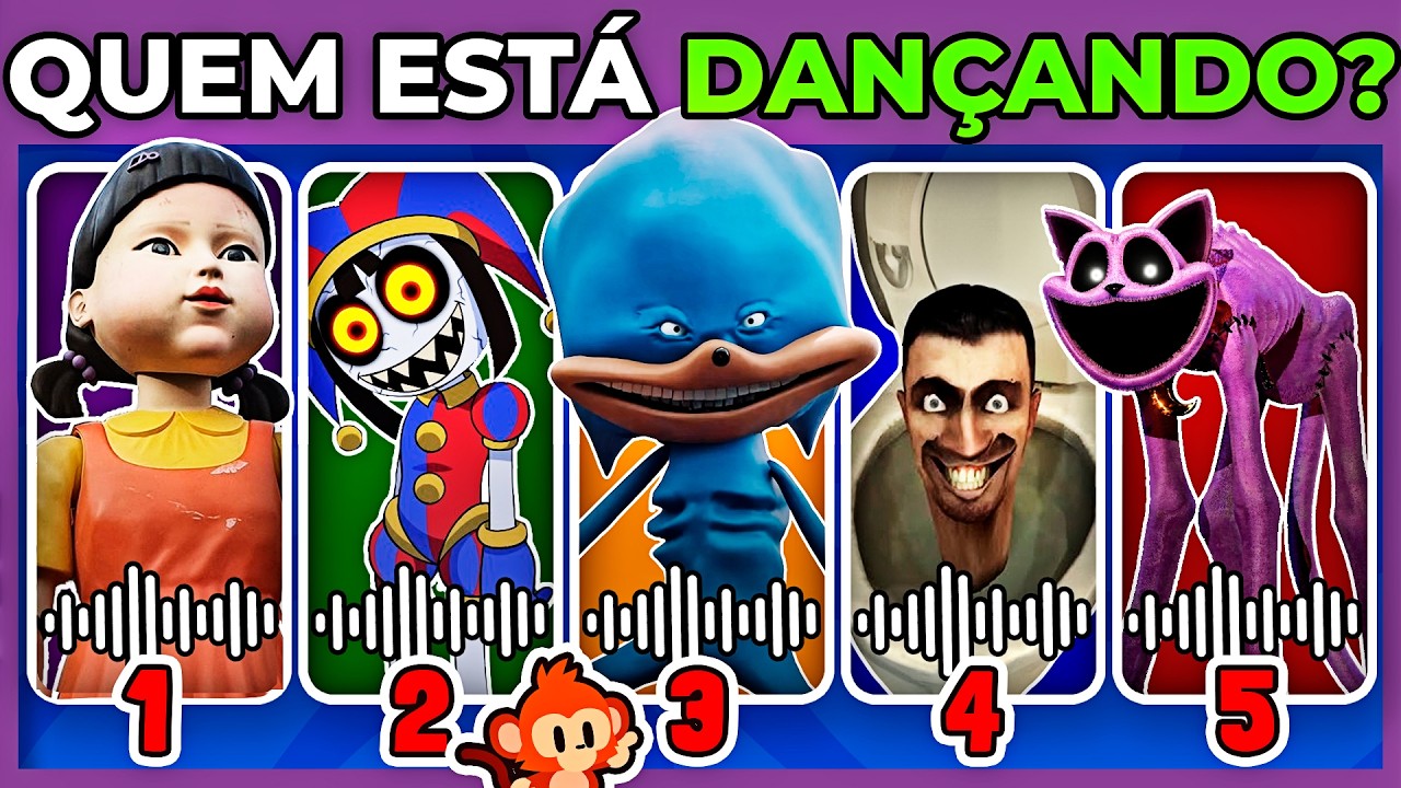 🕺🎃QUEM ESTÁ DANÇANDO🎵 | Edição: Monstros | Poppy Playtime | Rainbow Friends | Shin Sonic | #macaquiz