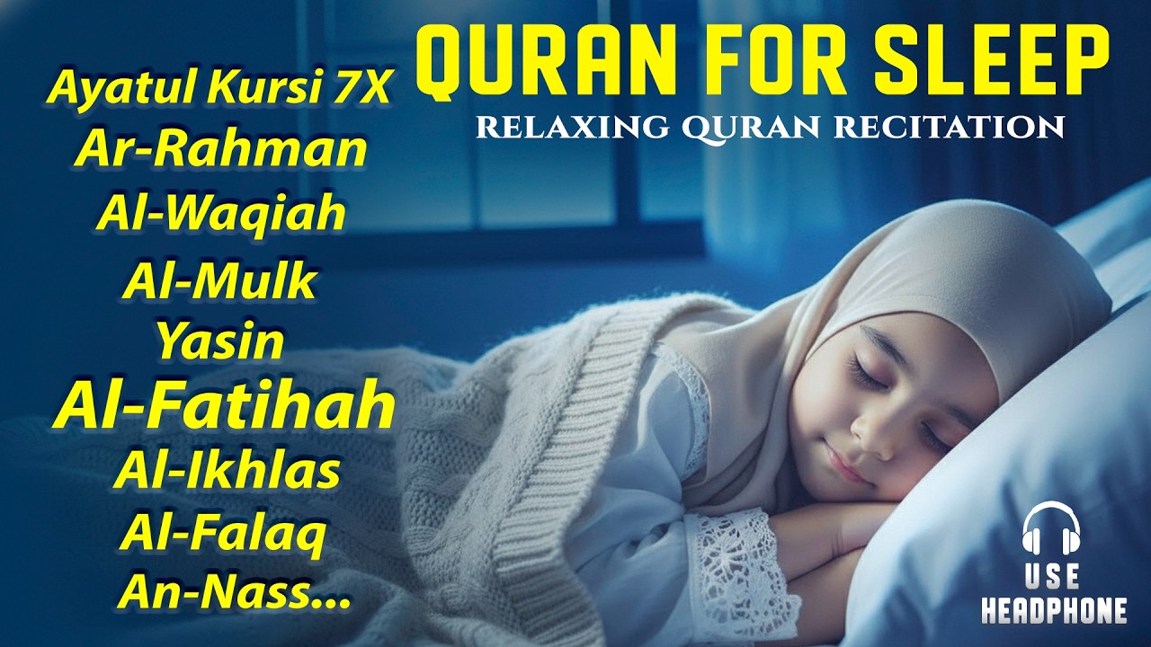 Peaceful Quran for Deep Sleep | Al-Fatiha,Ayatul Kursi,Surah Rahman, Al-Mulk, Yasin - By Alaa Aqel