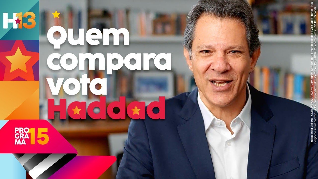 PROGRAMA DE TV 15: QUEM COMPARA VOTA HADDAD 13 | Haddad Governador