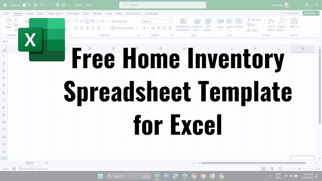 Free Home Inventory Spreadsheet Template for Excel