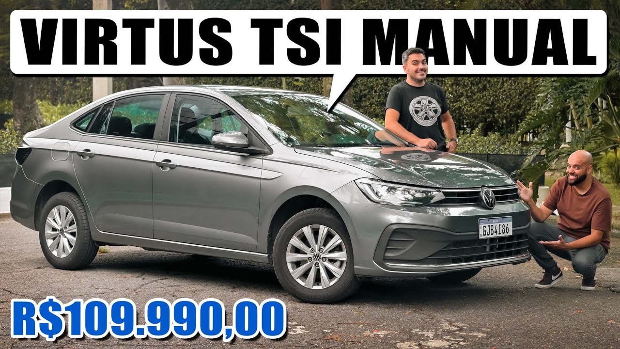 Volkswagen VIRTUS TSI, motor turbo com câmbio manual! Além da versão mais barata é a mais divertida!