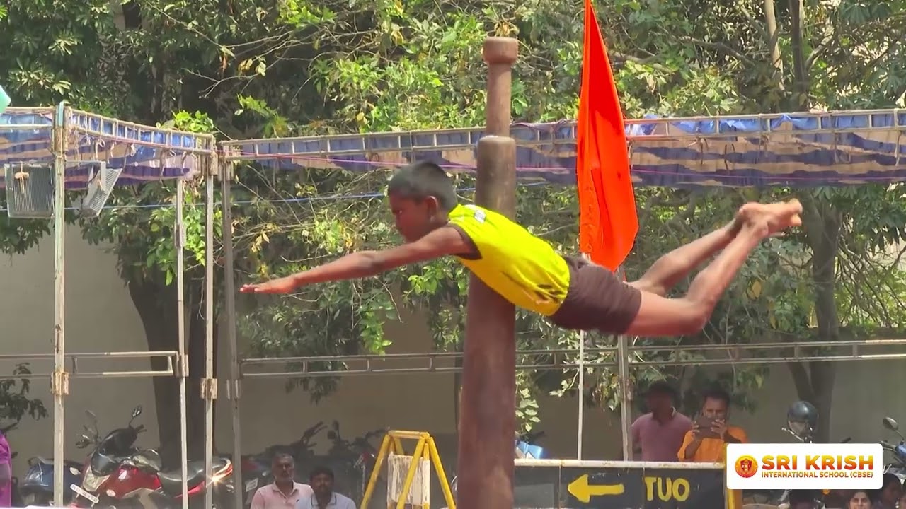 Our incredible students captivated everyone with their stunning Mallakhamba performance! 🔥✨