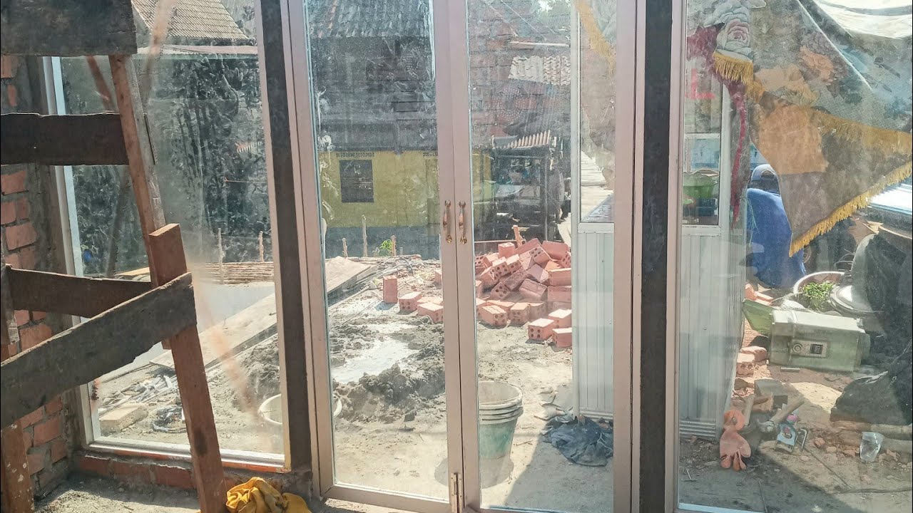 Cara membuat pintu almanium kaca simple