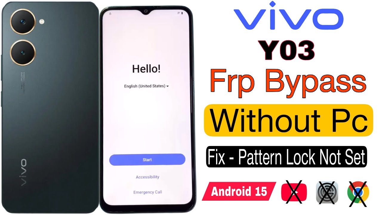 Vivo Y03 Frp Bypass | Without Pc | Fix - Pattern Lock Not Set Google - Google Account Not Sign in 