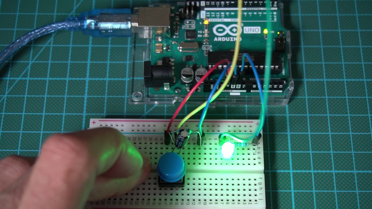 DIYI0T - Debouncing Hardware Solution with a 100&micro;F capacitor