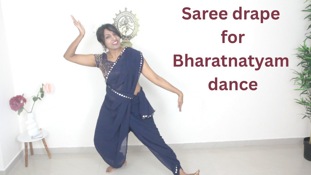 Using simple saree drape Bharatnatyam practice saree | Veena's Bharatnatyam
