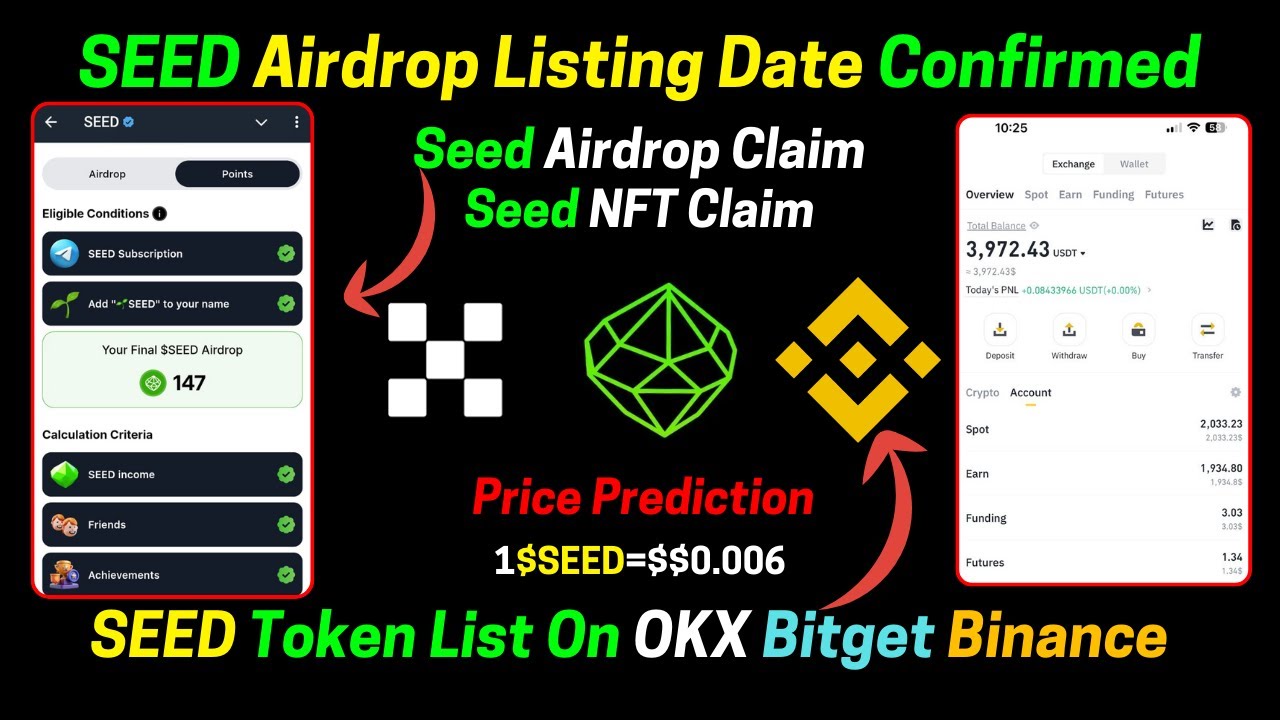 Seed Airdrop New Update | Seed Airdrop Listing Date | Seed Token Price | Seed  Price & Withdraw |