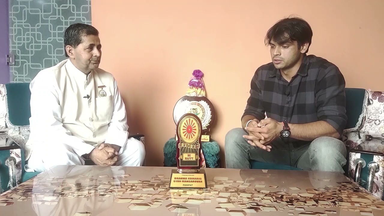 स्वर्ण पदक विजेता नीरज चोपड़ा का ब्रह्माकुमारीज़ ज्ञान मानसरोवर गीतपाठशाला पर आगमन।