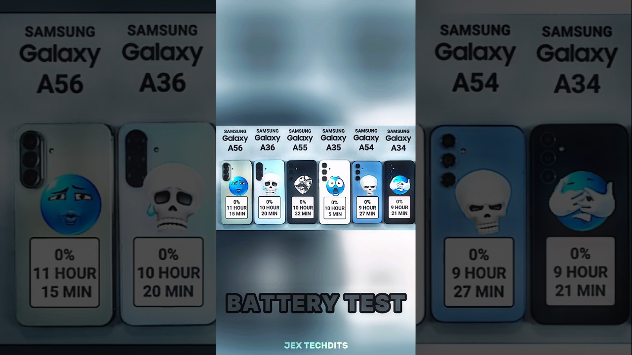 🔋 Samsung A56 vs A36 vs A55 vs A35 vs A54 vs A34 &ndash; Ultimate Battery Test! ⚡