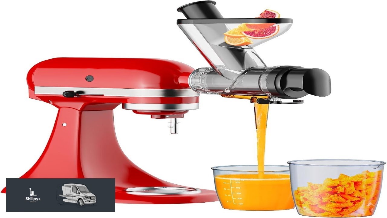 Cofun Masticating Juicer Attachment for KitchenAid Slow Juicer with Dual Feed Chute