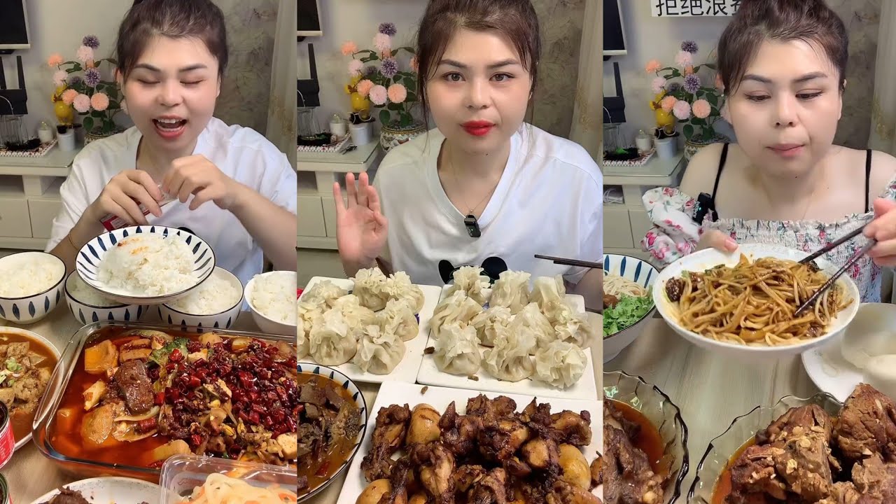 Mukbang #: Eat pig brain belly pork, Fried skewers #foodie #yummy #dinner #cook 
