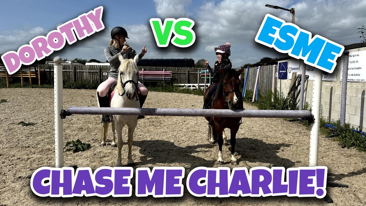 ESME VS DOROTHY CHASE ME CHARLIE - Who can jump the highest!? *SPOILER* SOMEONE FALLS OFF!