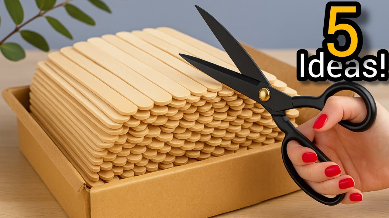 5 Incredible Popsicle Stick Ideas That Are Worth Hundreds of Dollars.!Waste Recycling Ideas.♻️ 
