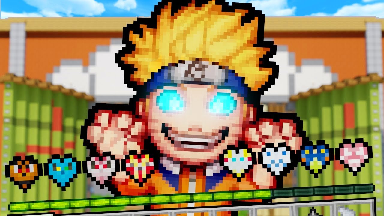 Paso Minecraft pero Hay CORAZONES CUSTOM de NARUTO 😱🧡