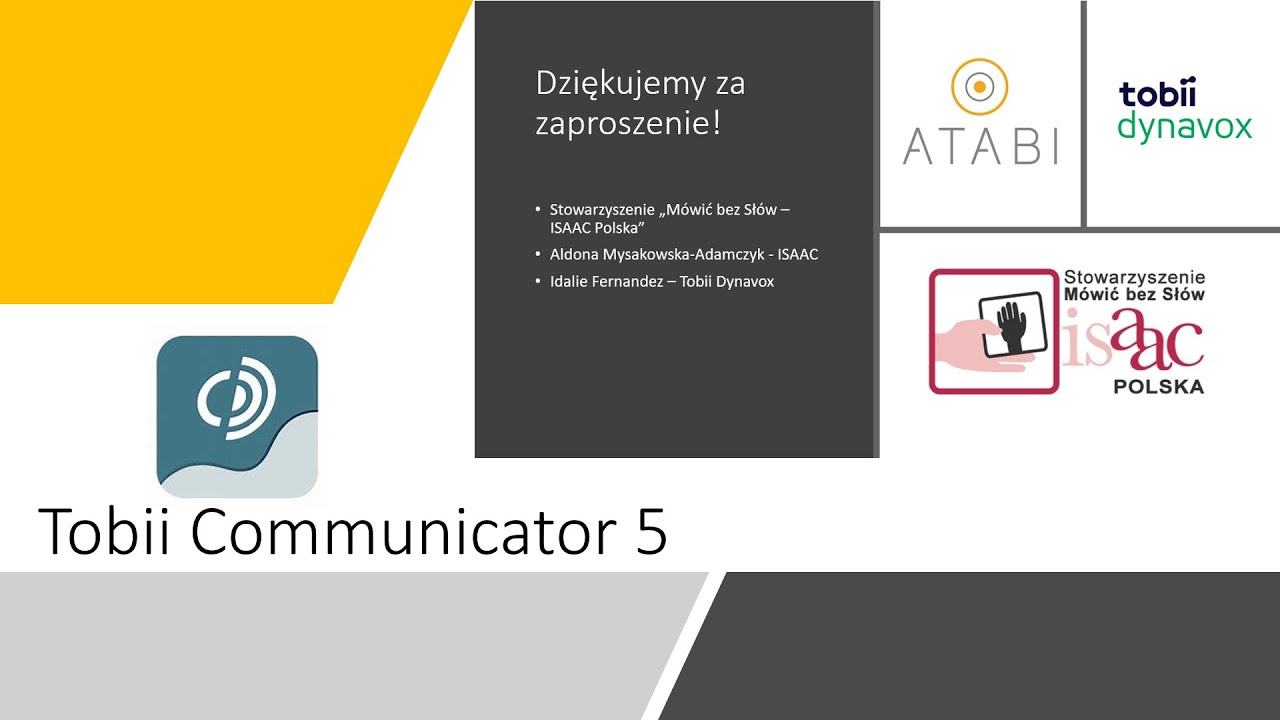 Atabi Tobii Communicator 5 z bazą symboli PCS - szkolenie podstawowe