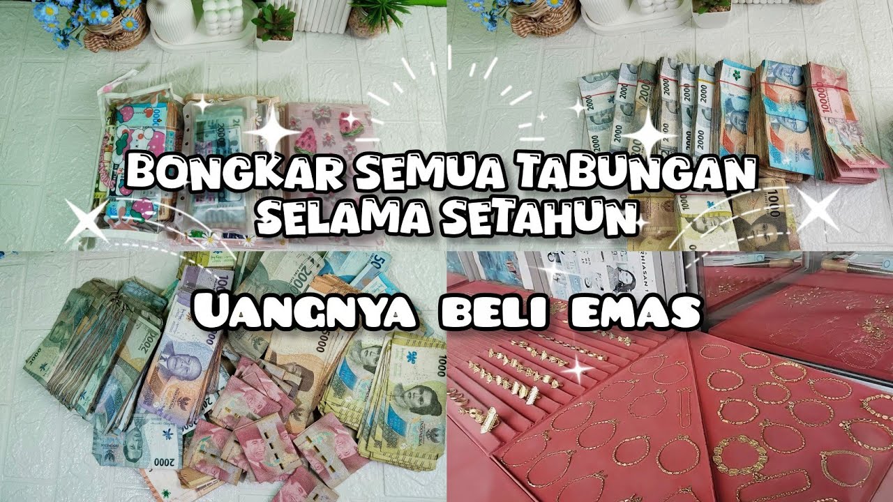 BONGKAR SEMUA TABUNGAN SELAMA SETAHUN || Hasilnya langsung beli EMAS 🍥