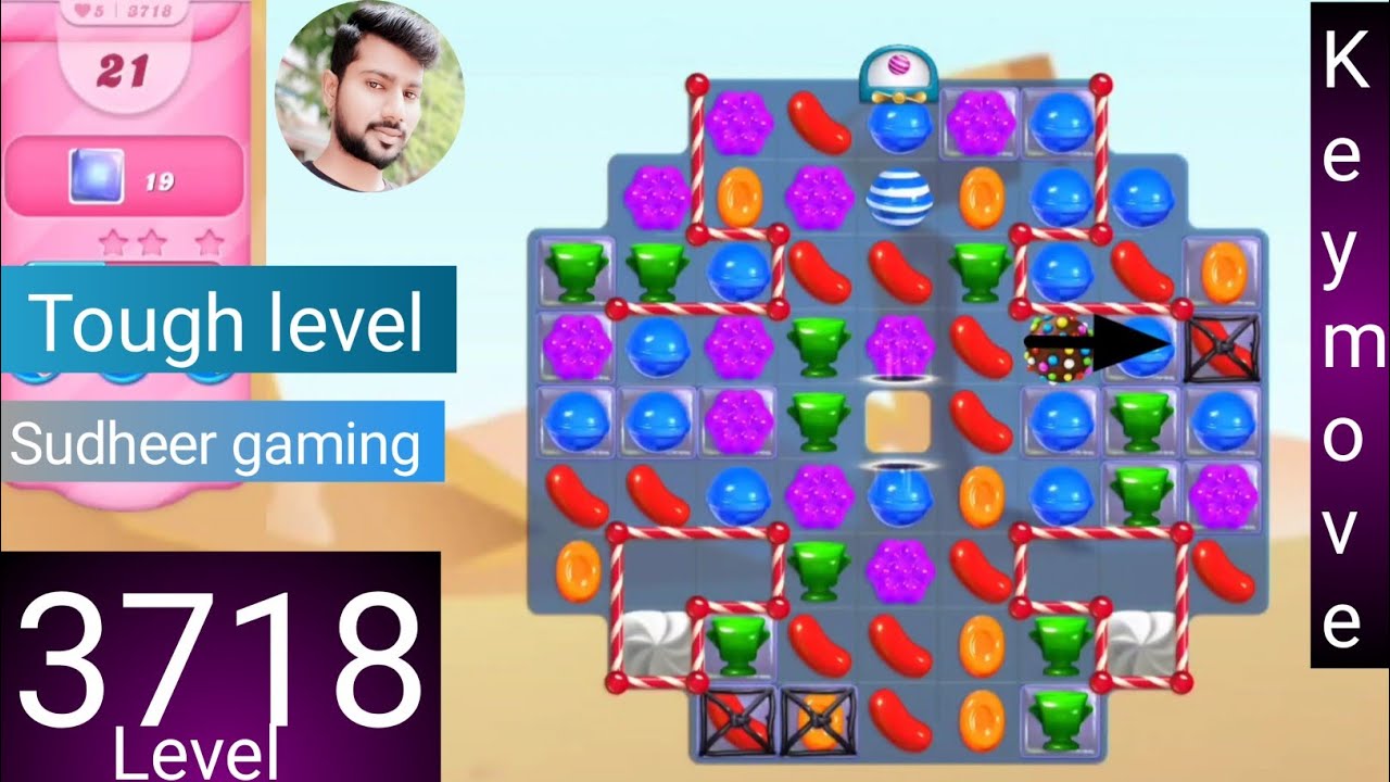 Candy crush saga level 3718 । No boosters । Tough level । Candy crush 3718 help। Sudheer Gaming