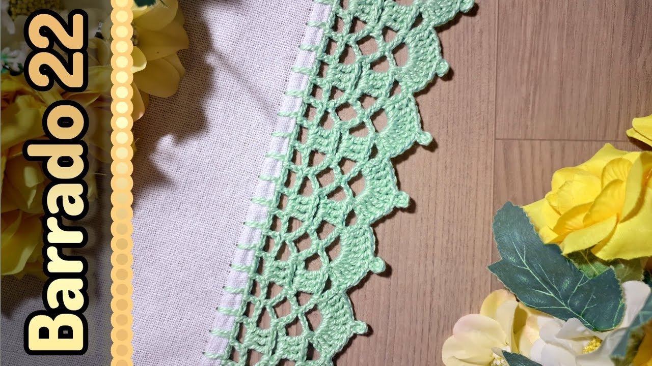 BARRADO DE CROCHÊ Nº 22 PASSO A PASSO #crochepanodeprato