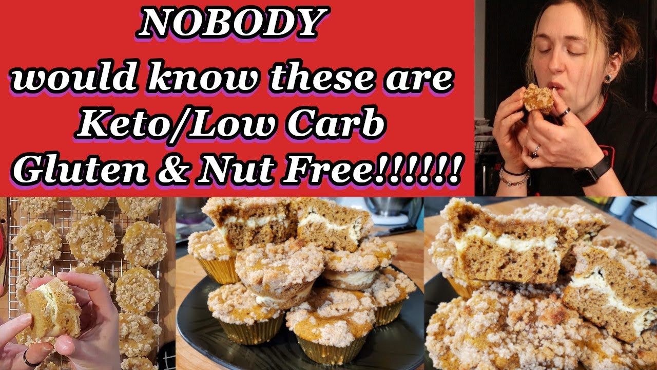 Keto/Low Carb Pumpkin Cream Cheese Muffin with Crumble Topping