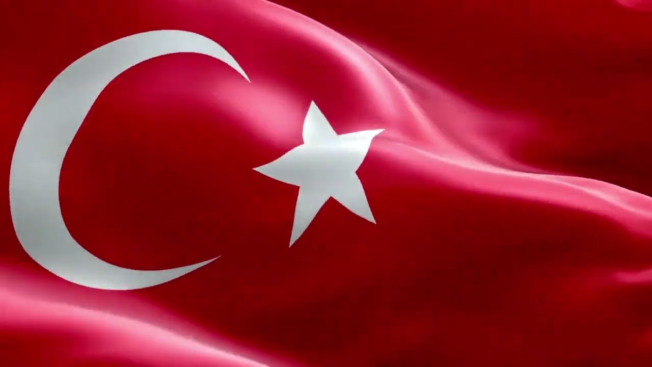 Dalgalanan Türk Bayrağı 1 saat 10. yıl marşıyla birlikte