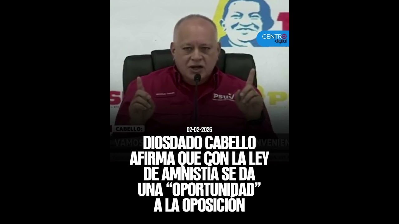 Diosdado Cabello afirma que con la ley de amnist&iacute;a se da una 