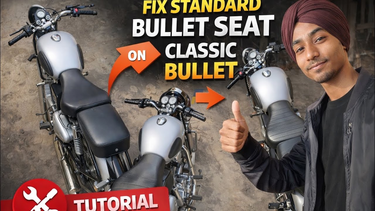 How to fix standard bullet seat on class bullet// स्टंटडर्ट बुलेट की सीट क्लासिक में कैसे लगाये 